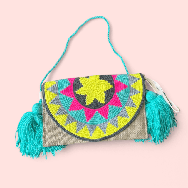 Pochette a tracolla in Juta